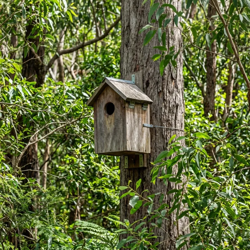 Animal nesting box installed as a humane alternative to a Clifton Springs roof cavity